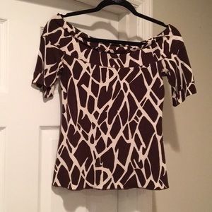 Brown and cream animal print top